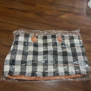 Black & white Buffalo check weekender duffel bag